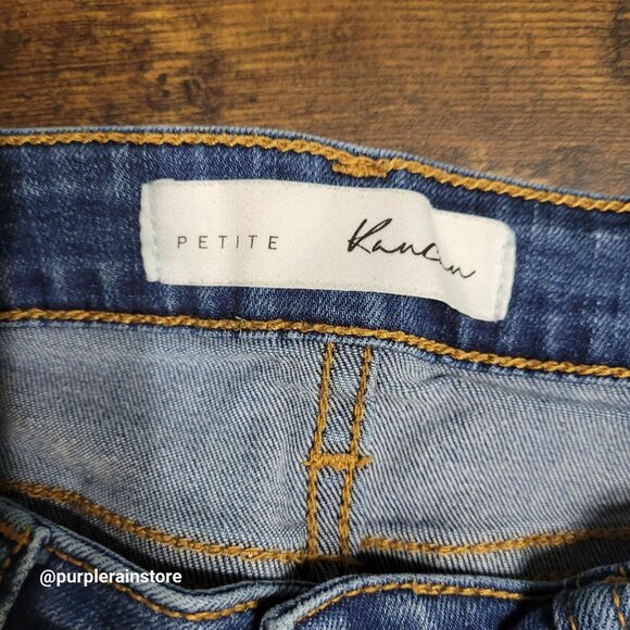 Kancan Jeans 27 P Skinny Mid Rise Raw Hem Medium Light Wash Denim KC8400M - Picture 4 of 13
